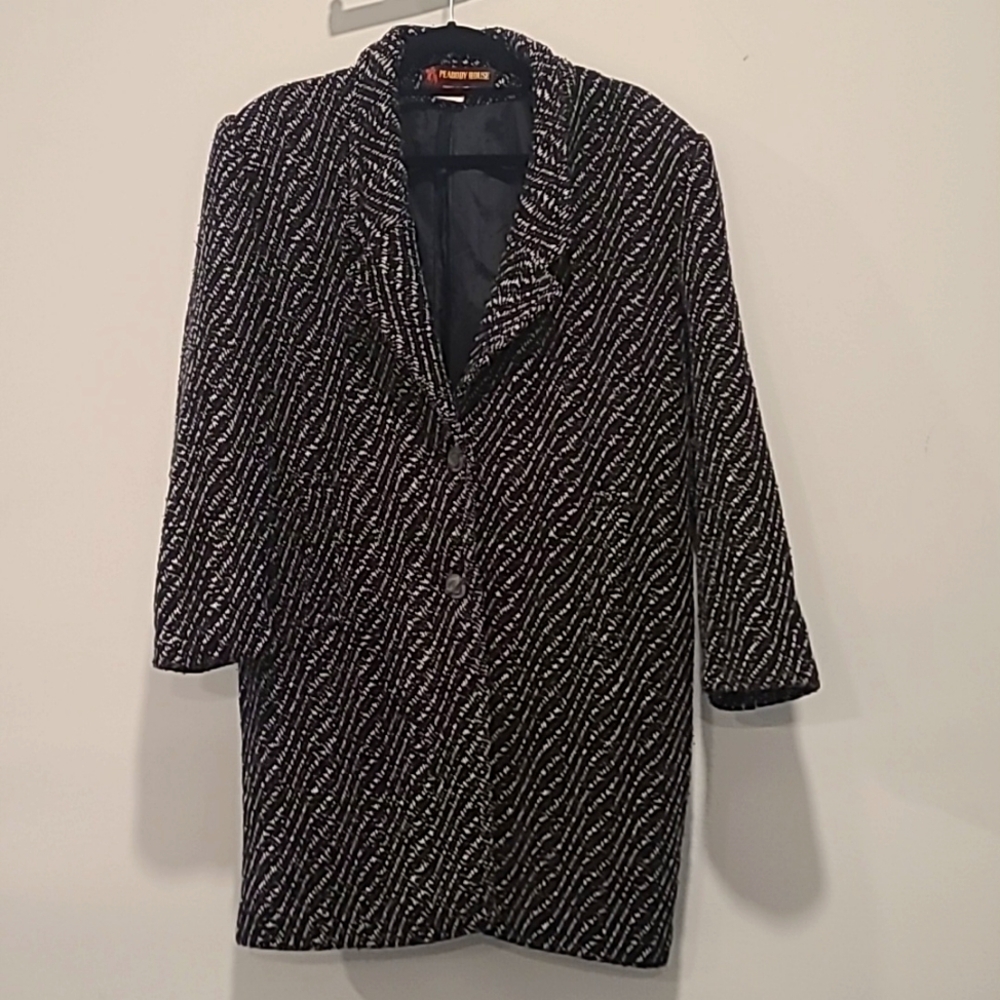 Peabody House Wool Textured Trench Coat, Sz 9/10